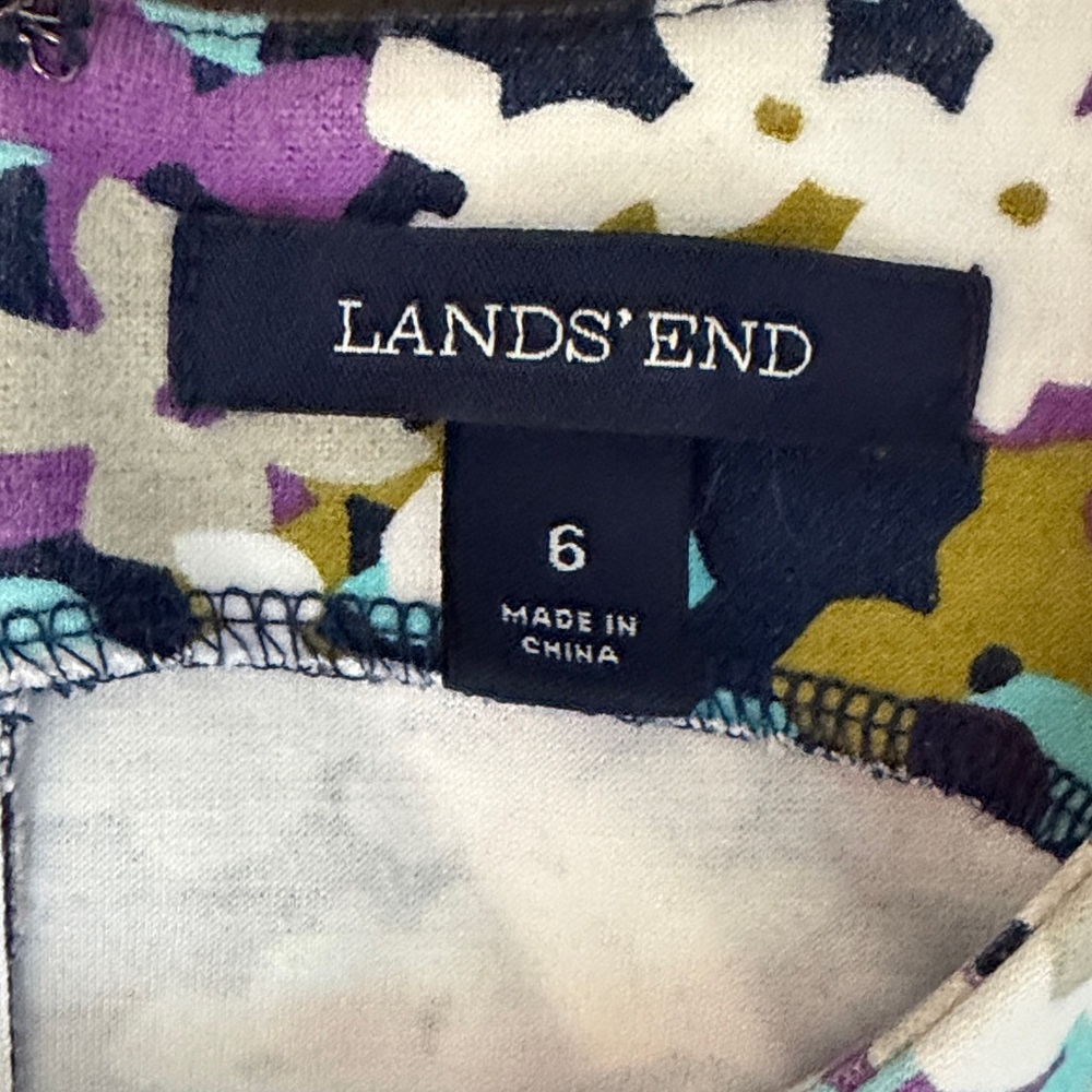 Lands' End Sleeveless Floral Midi Dress in Purple, White and Teal size 6 - Picture 9 of 15